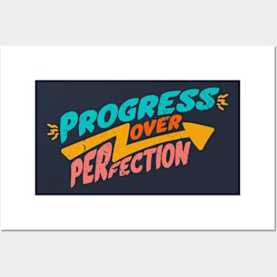 Vintage Progress Over Perfection // Retro Inspiration Motivation Posters and Art